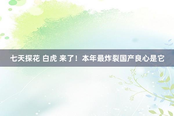 七天探花 白虎 来了！本年最炸裂国产良心是它