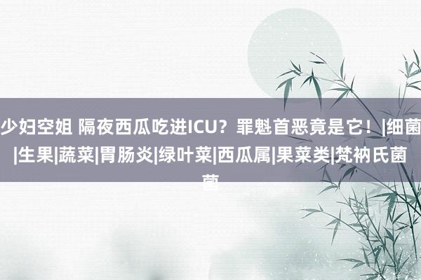 少妇空姐 隔夜西瓜吃进ICU？罪魁首恶竟是它！|细菌|生果|蔬菜|胃肠炎|绿叶菜|西瓜属|果菜类|梵衲氏菌