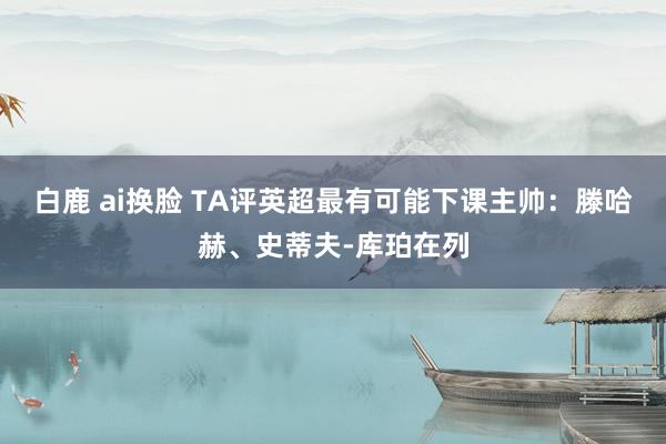 白鹿 ai换脸 TA评英超最有可能下课主帅：滕哈赫、史蒂夫-库珀在列